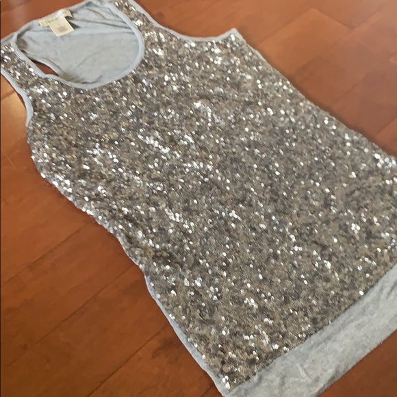 Silver sequin sparkly tank top - Picture 4 of 5